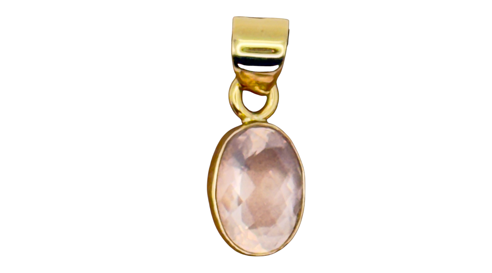 Alchemia Gold Faceted Rose Quartz Pendant