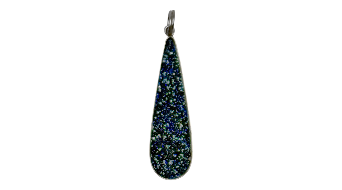 Sterling Silver Cobalt Druzy Pendant