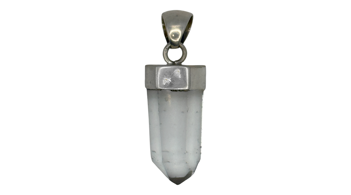 Clear Quartz Point Sterling Silver Pendant