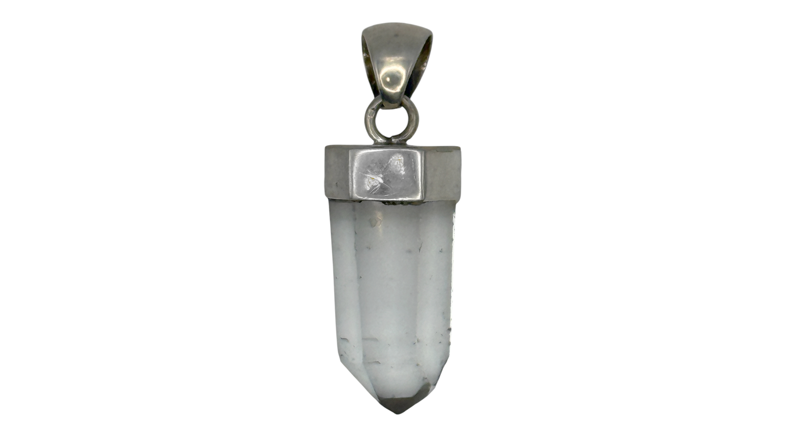 Clear Quartz Point Sterling Silver Pendant