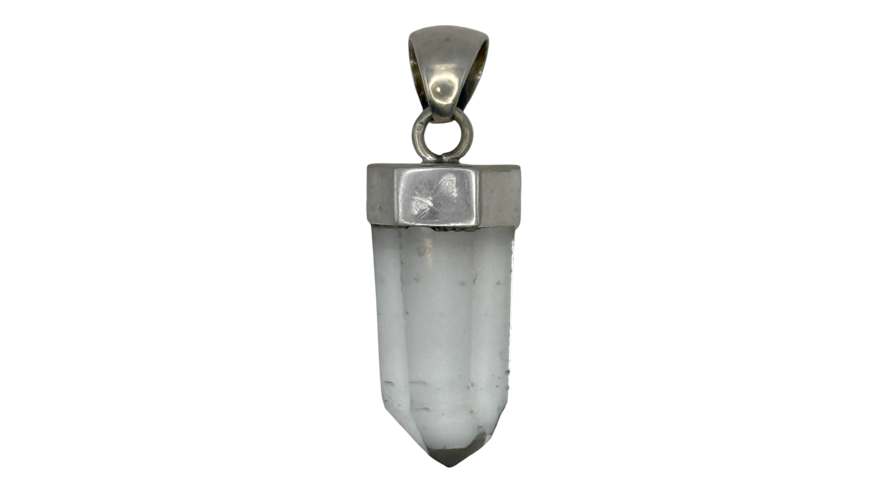 Clear Quartz Point Sterling Silver Pendant