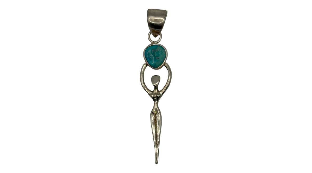Sterling Silver Turquoise Goddess Pendant