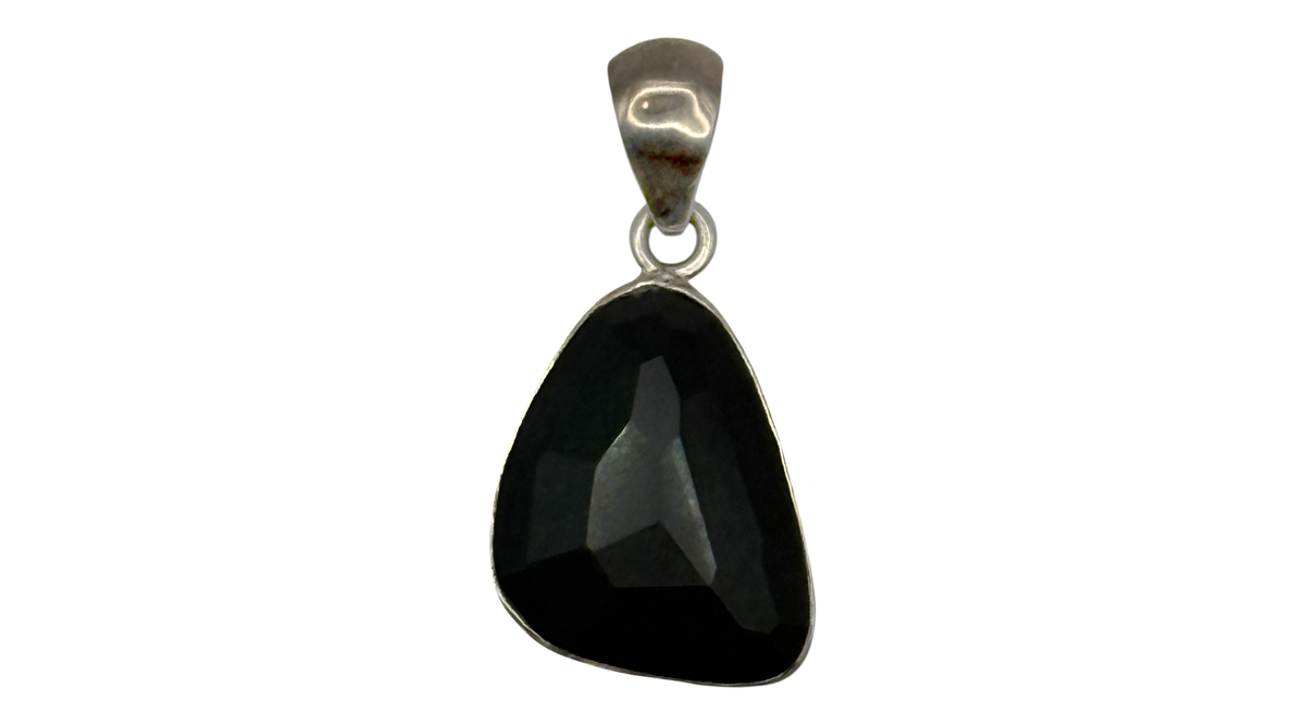 Sterling Silver Faceted Rainbow Obsidian Pendant