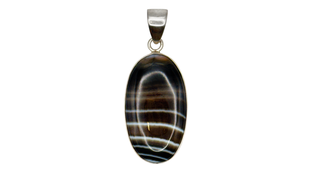 Sterling Silver Black Sardonyx Pendant