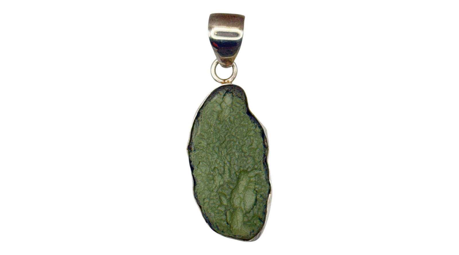 Moldavite Pendant Sterling Silver -Charles Albert