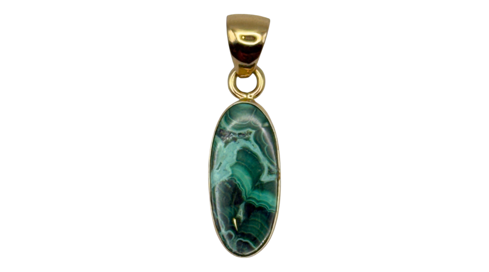 Alchemia Gold Shattuckite Oval Pendant
