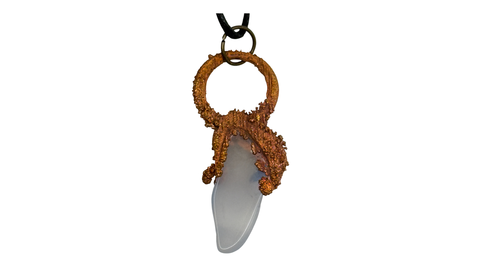 Blue Chalcedony Electroformed Copper Necklace