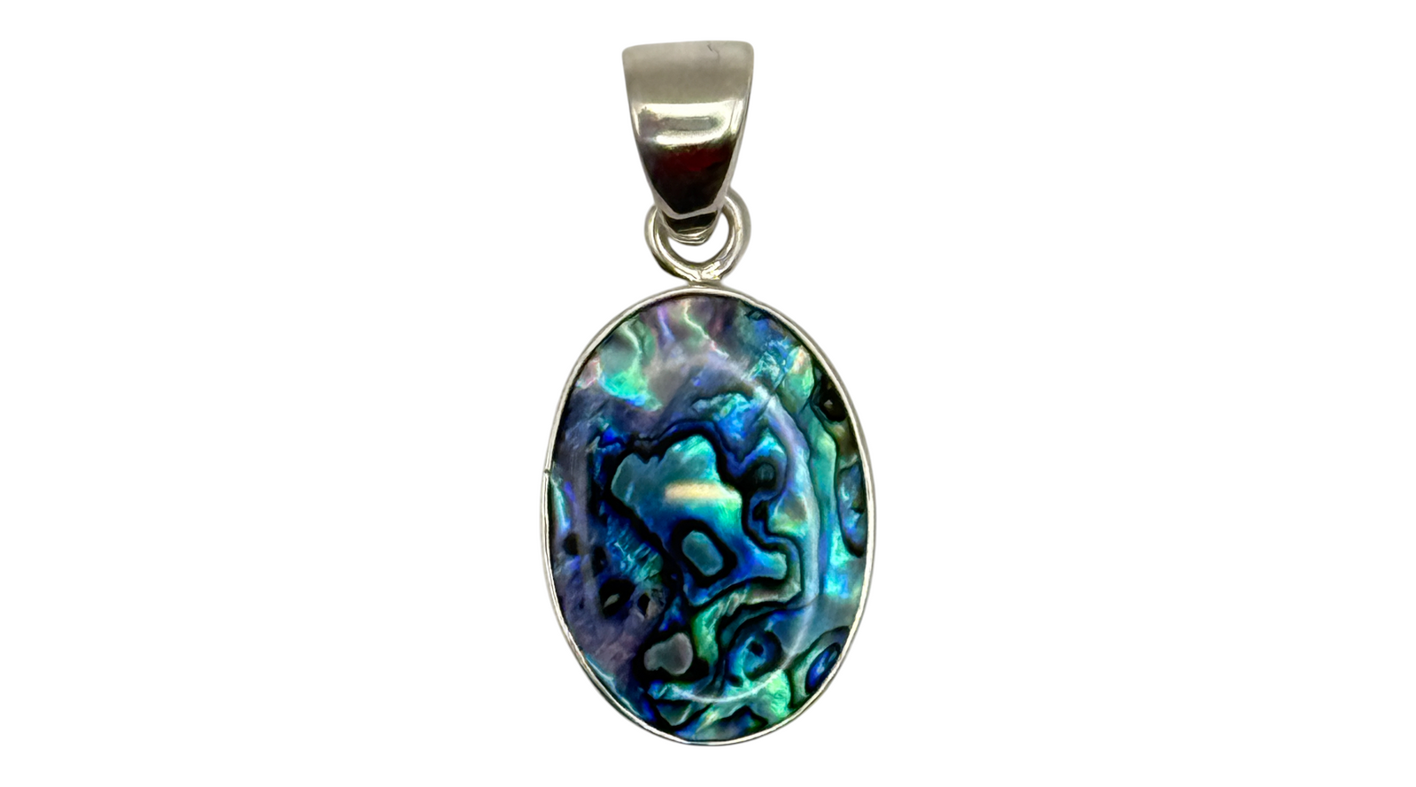 Blue Abalone Sterling Silver Pendant