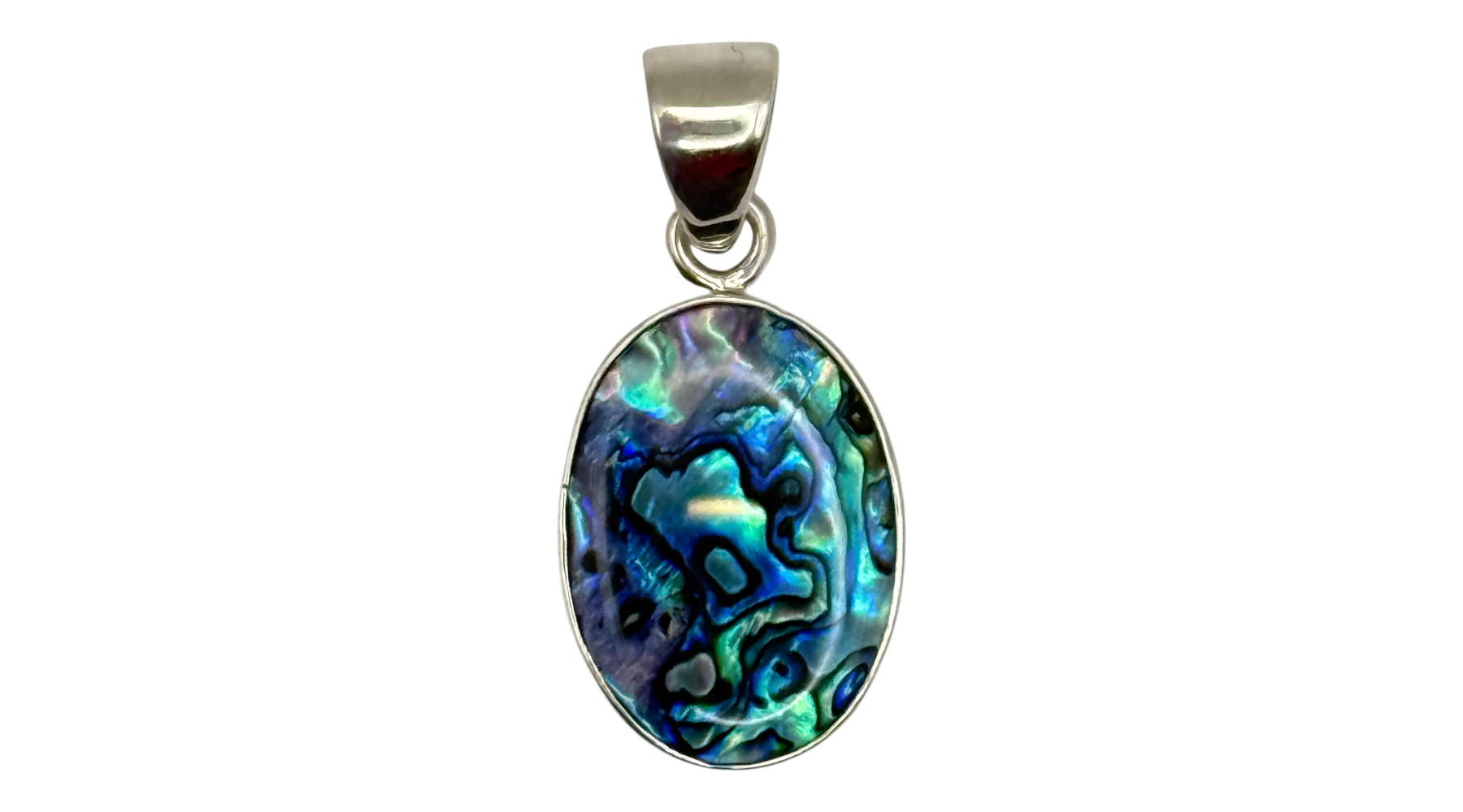 Blue Abalone Sterling Silver Pendant