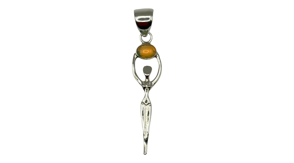 Sterling Silver Ethiopian Opal Goddess Pendant