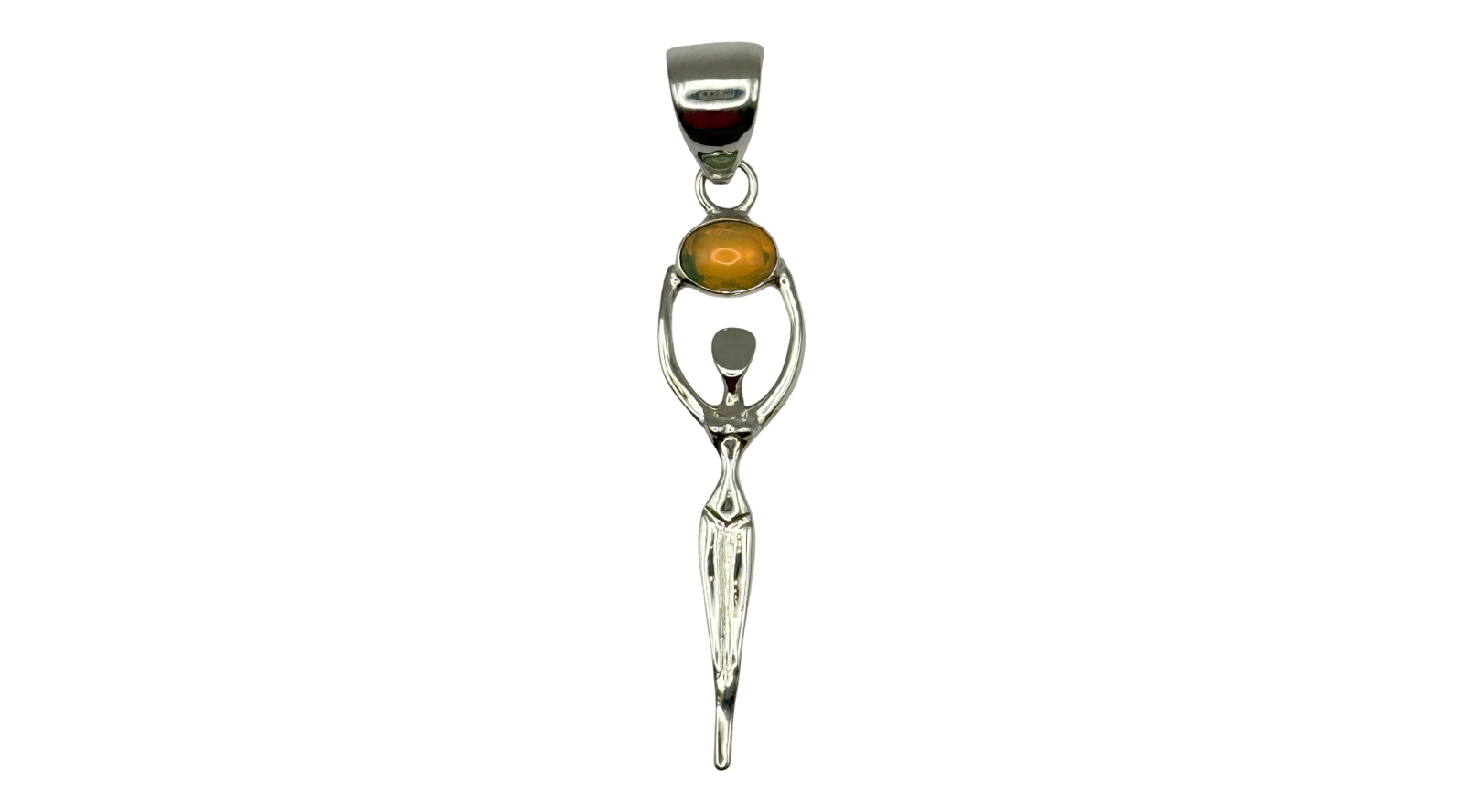 Sterling Silver Ethiopian Opal Goddess Pendant