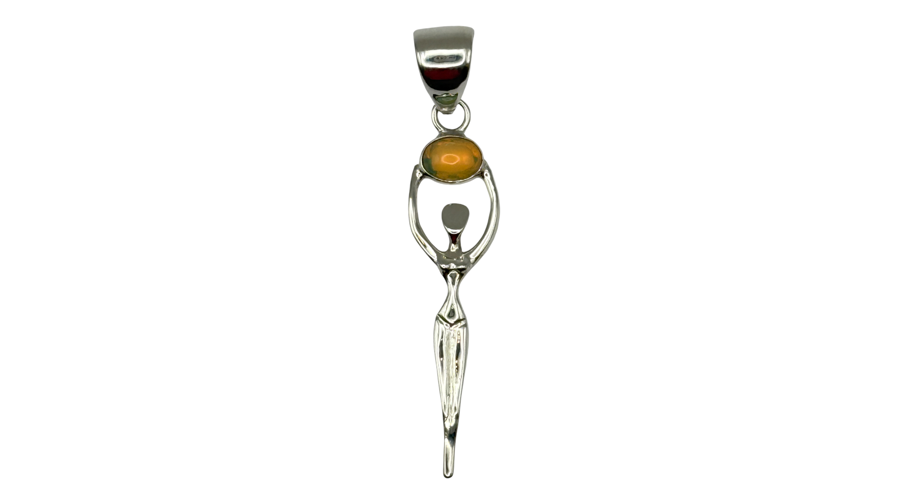 Sterling Silver Ethiopian Opal Goddess Pendant