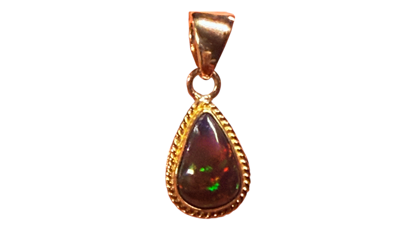 Alchemia Gold Black Opal Teardrop Pendant