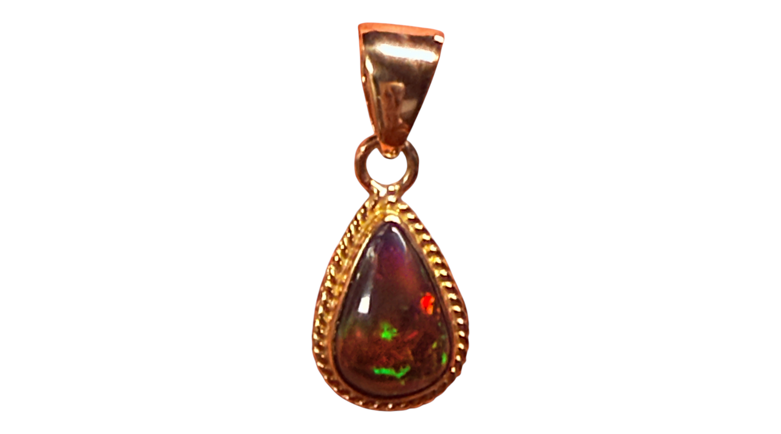 Alchemia Gold Black Opal Teardrop Pendant
