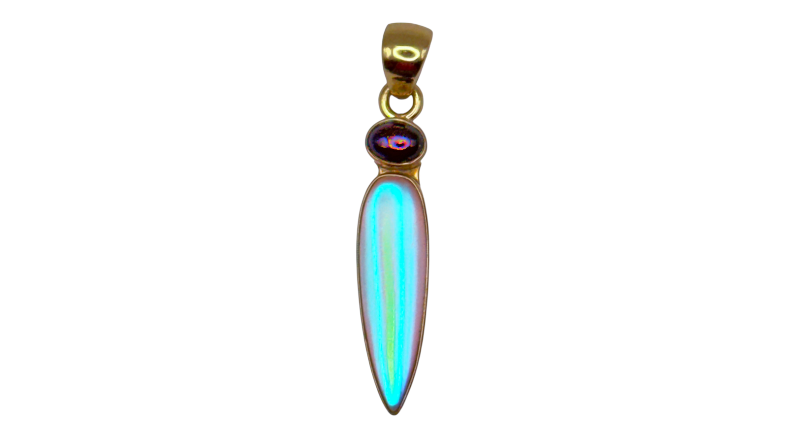 Alchemia Gold Luminite and Onyx Pendant