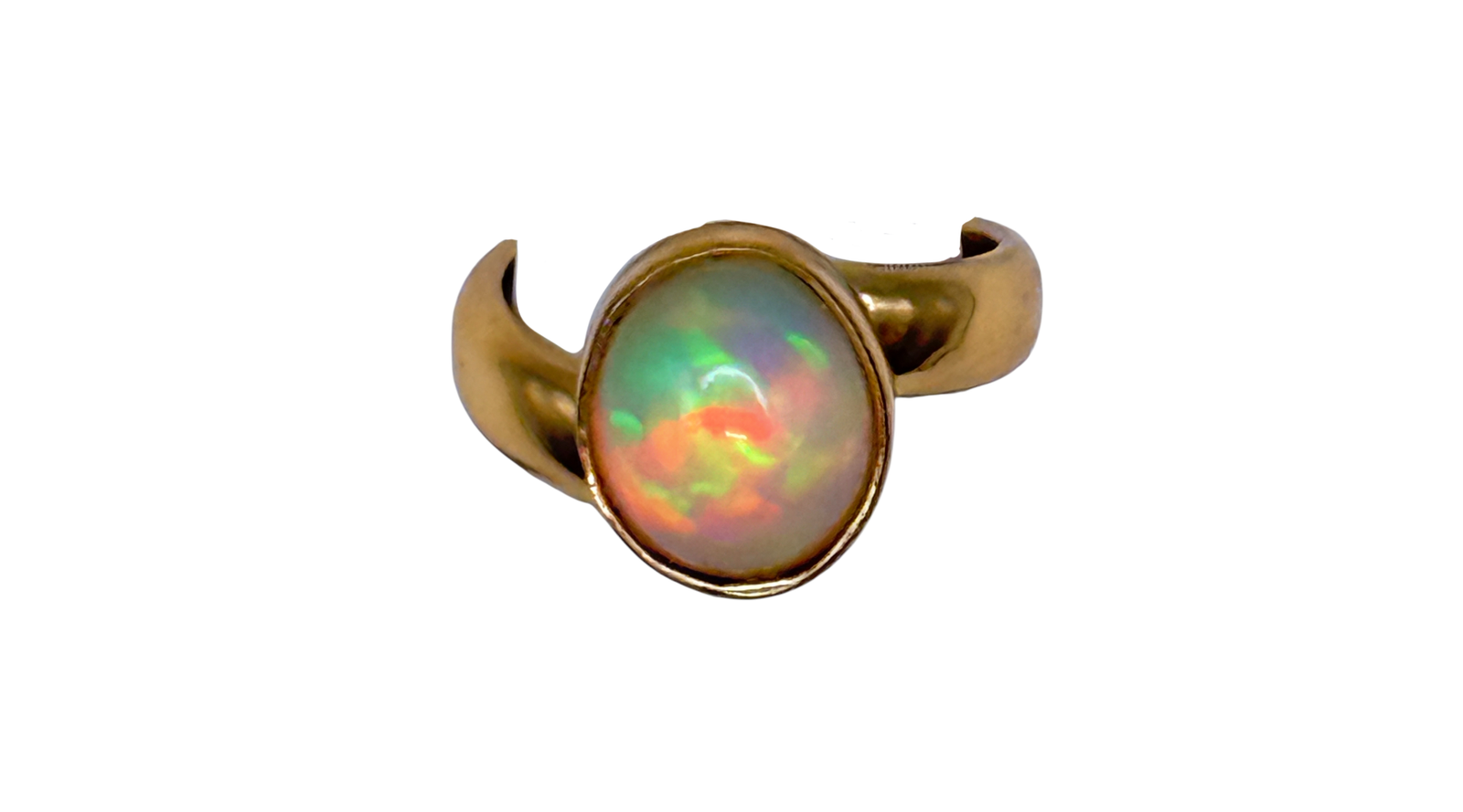 Ethiopian Opal Alchemia Gold Ring Adjustable