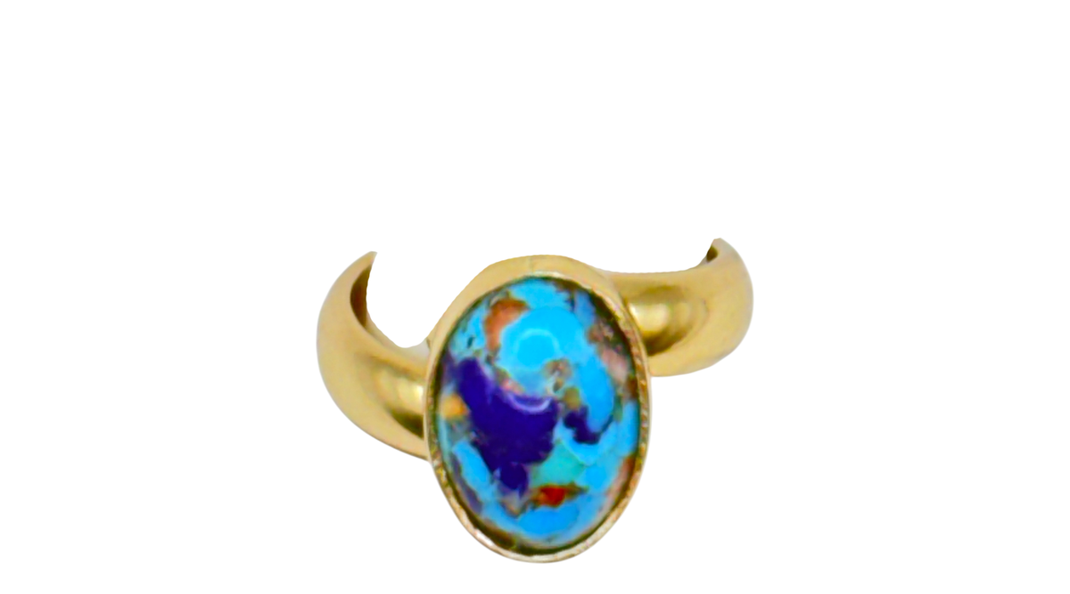 Turquoise, Lapis, &amp; Shell Adjustable Alchemia Gold Ring