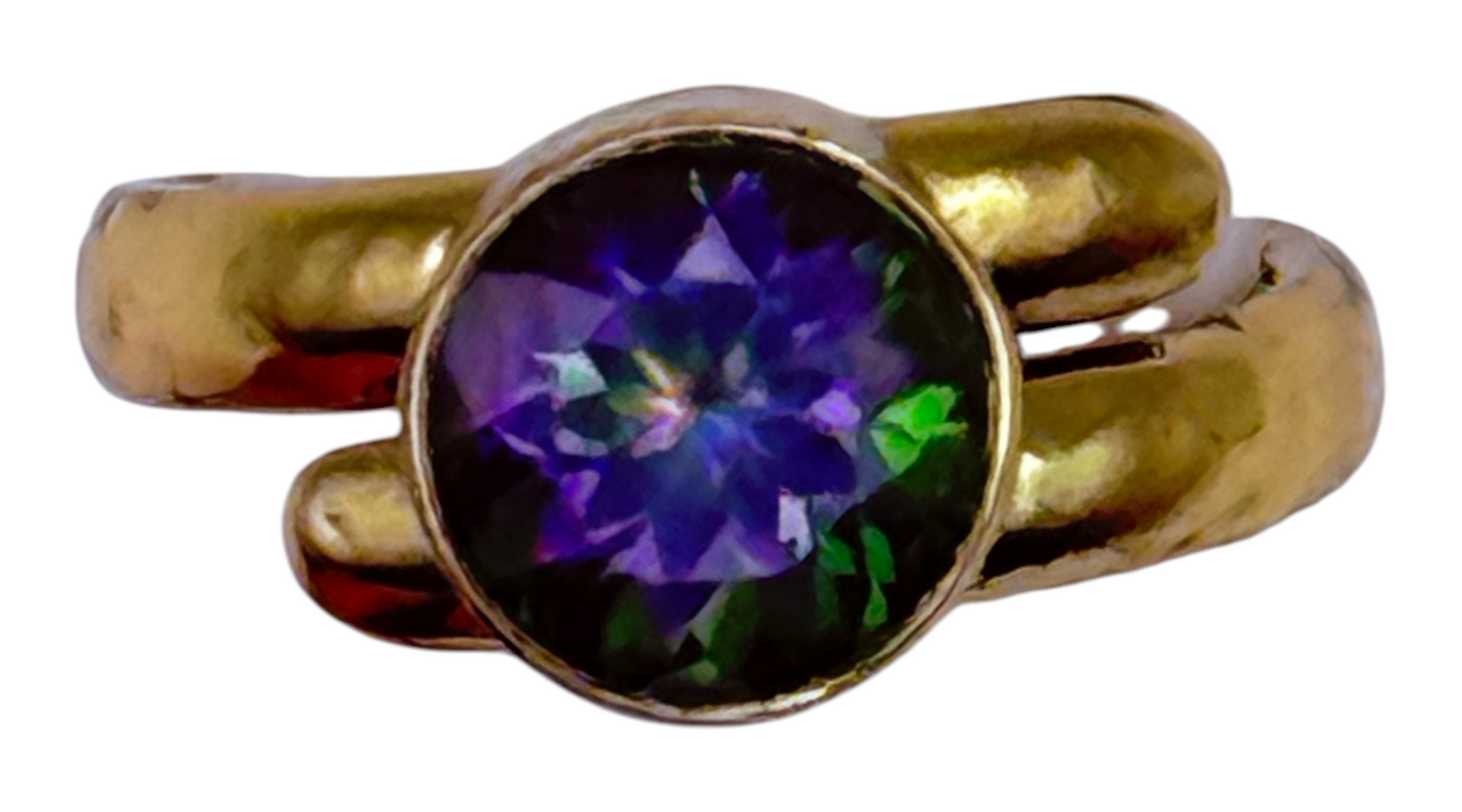 Mystic Quartz Alchemia Gold Ring Adjustable