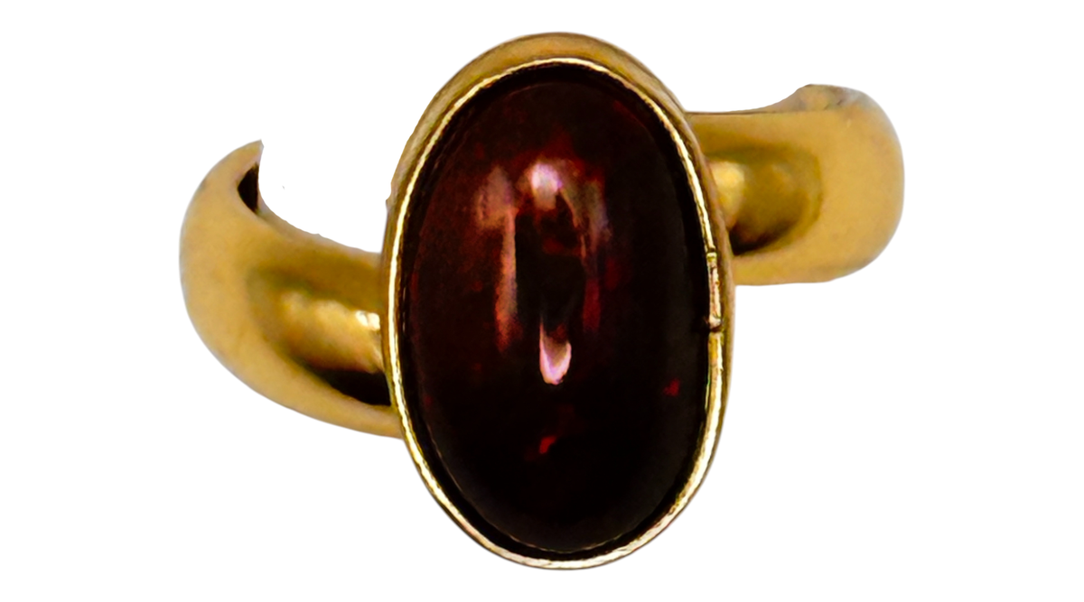 Black Opal Alchemia Gold Ring Adjustable