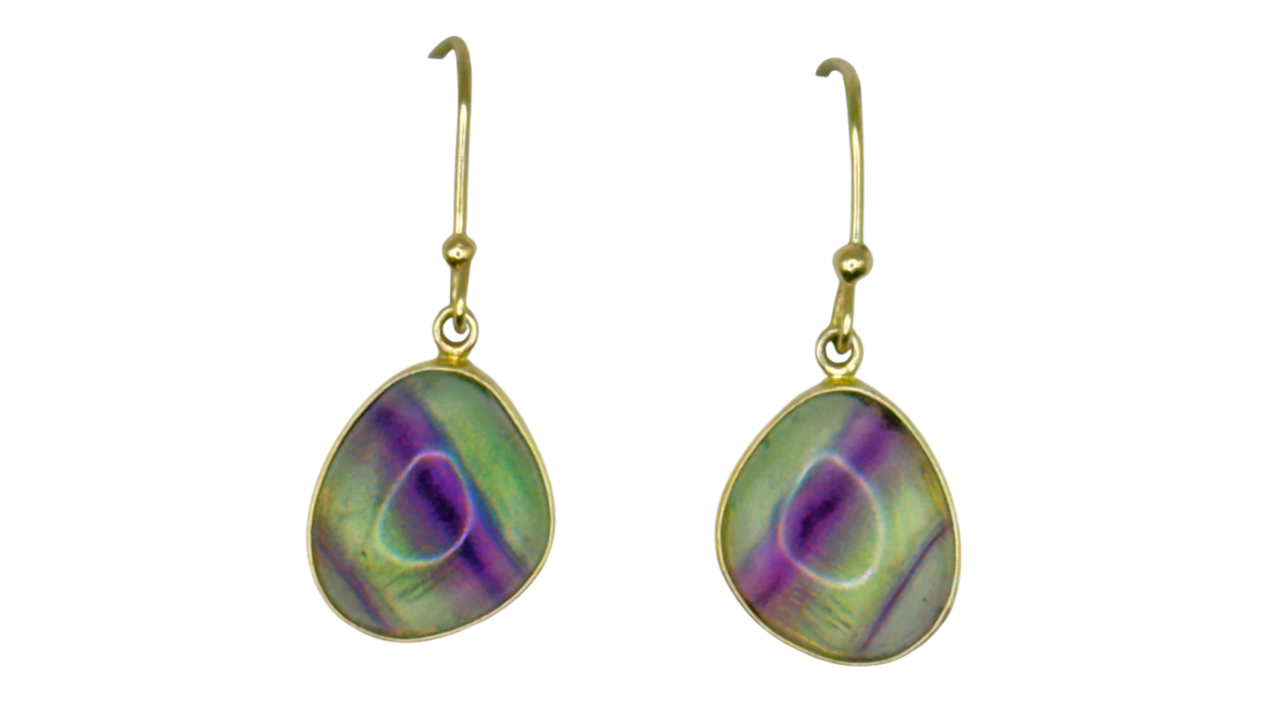 Fluorite Dangle Alchemia Gold Earrings