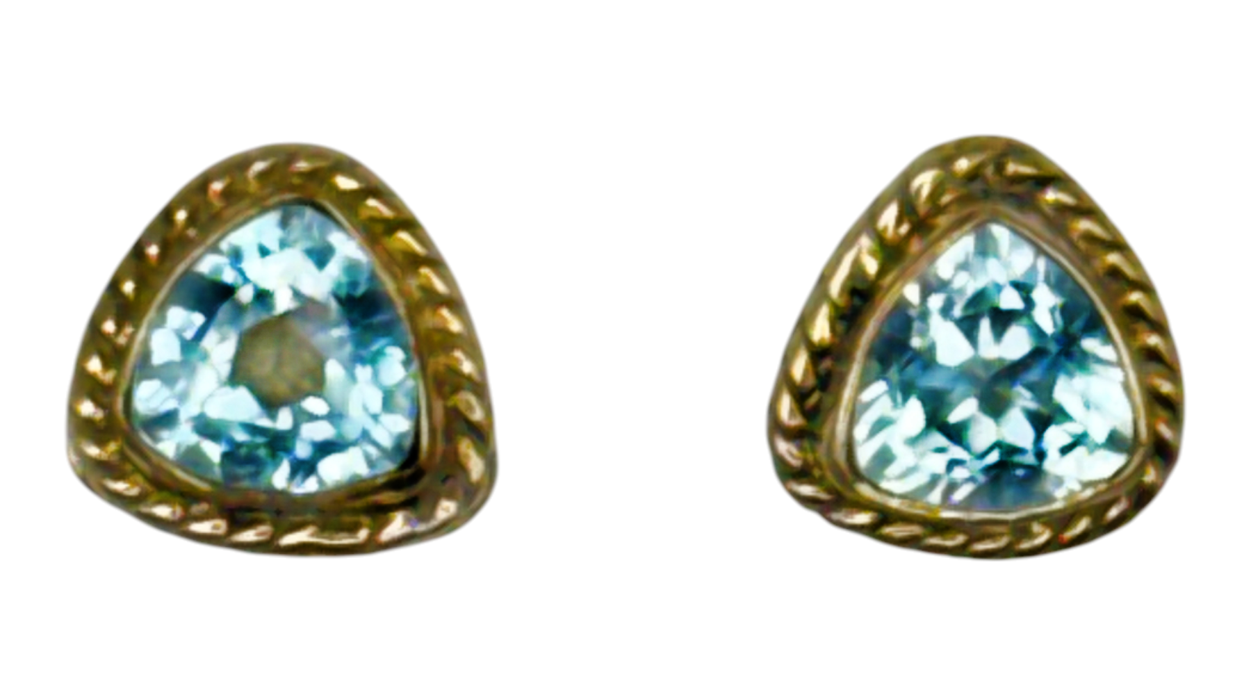 Blue Topaz Alchemia Gold  Stud Earrings