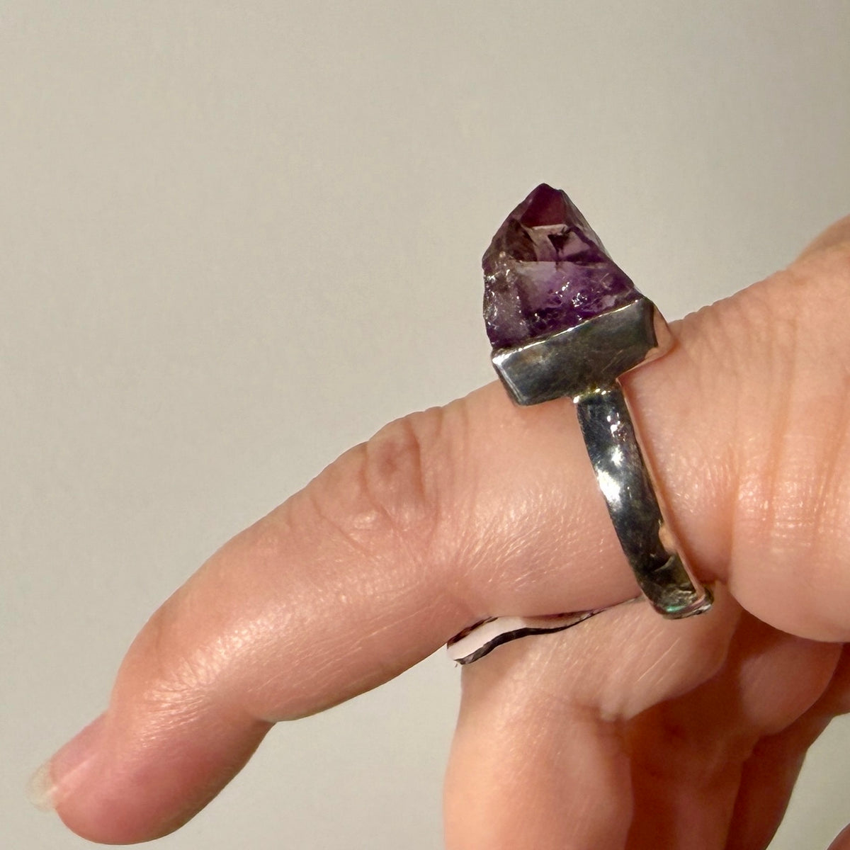 Amethyst Point Sterling Silver Ring