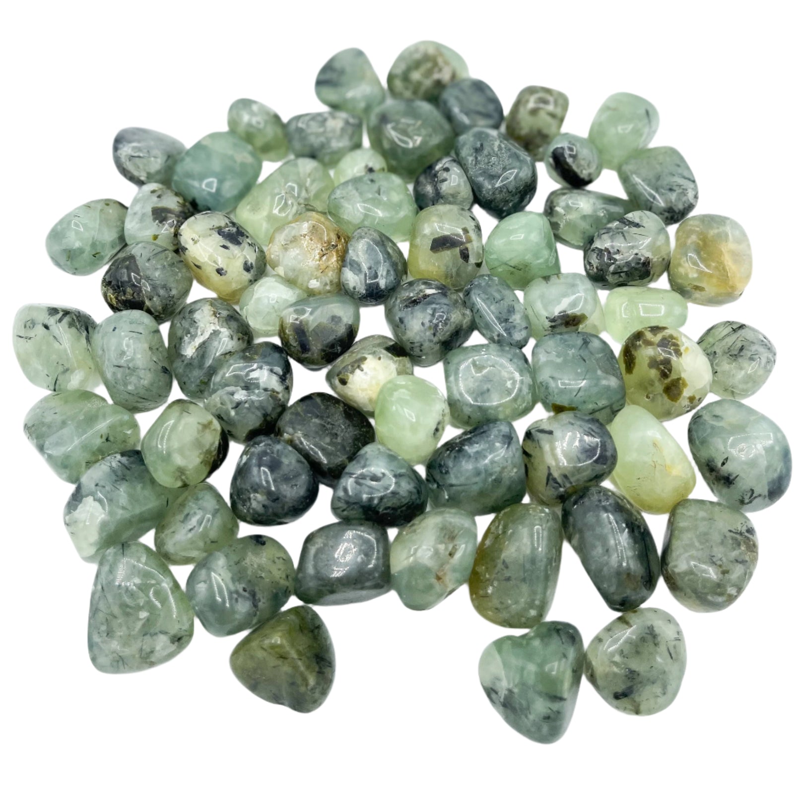 Prehnite with Epidote Tumbled