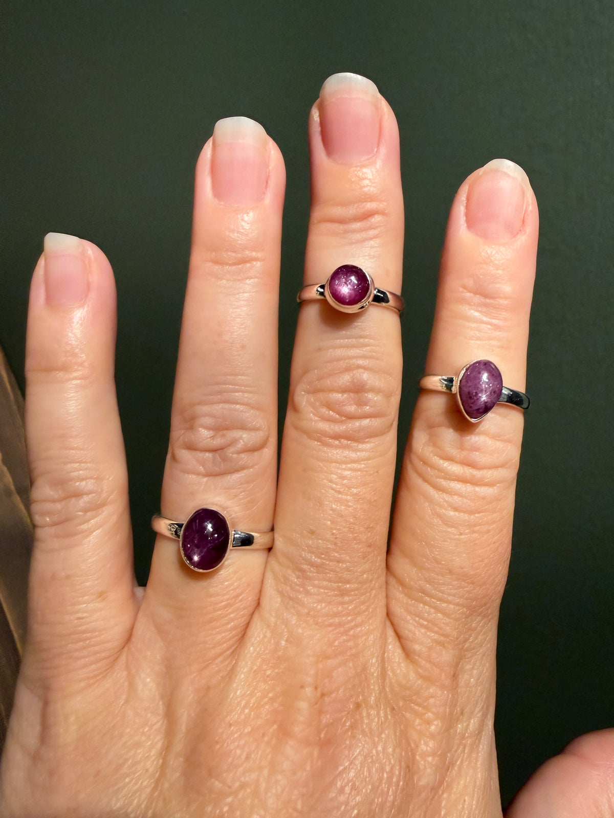 Star Ruby Stirling Silver Circular Ring
