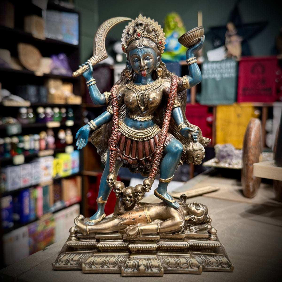 Kali Stepping on Shiva's Chest Statue