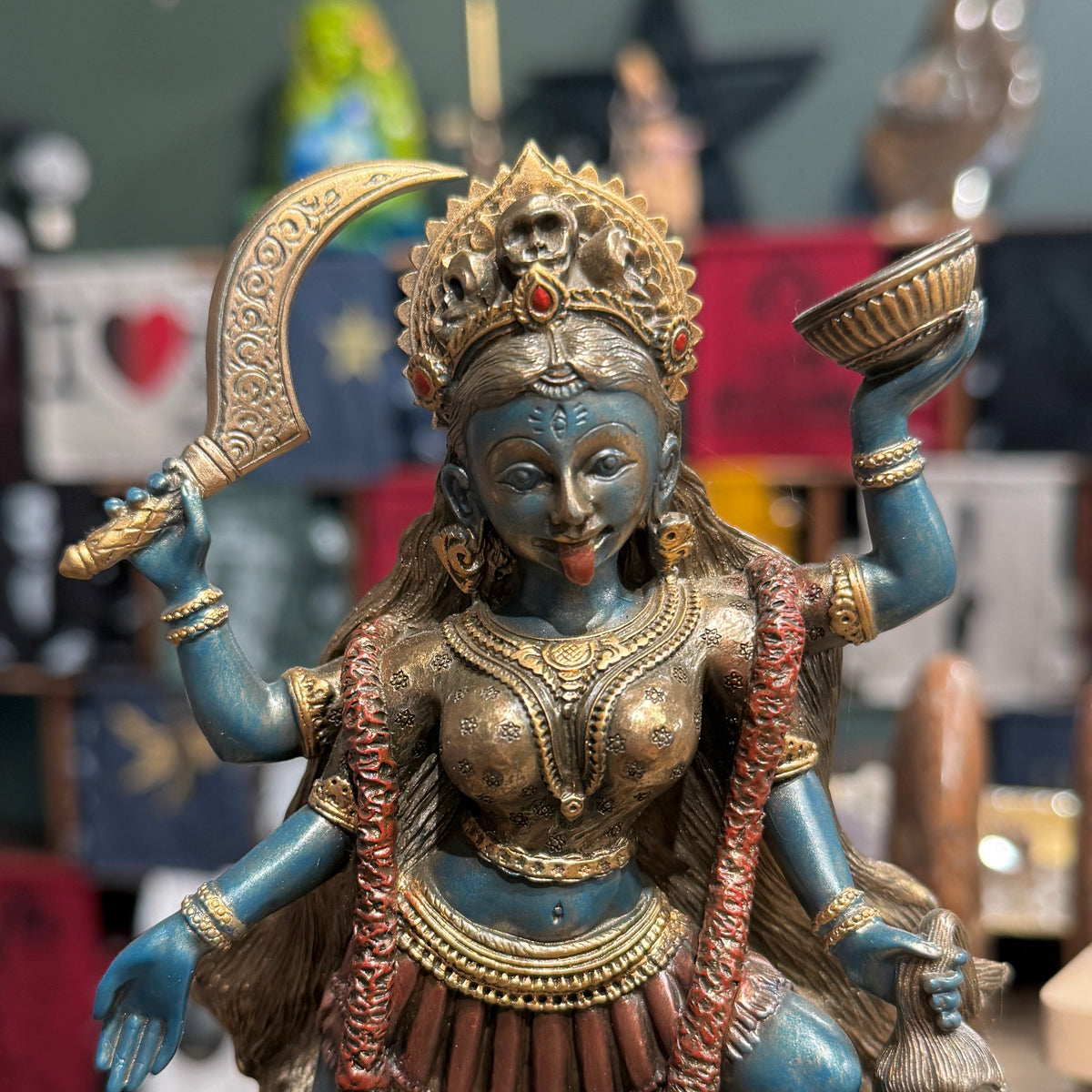 Kali Stepping on Shiva's Chest Statue