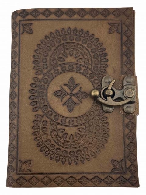 Mandala Embossed Leather Journal - Medium