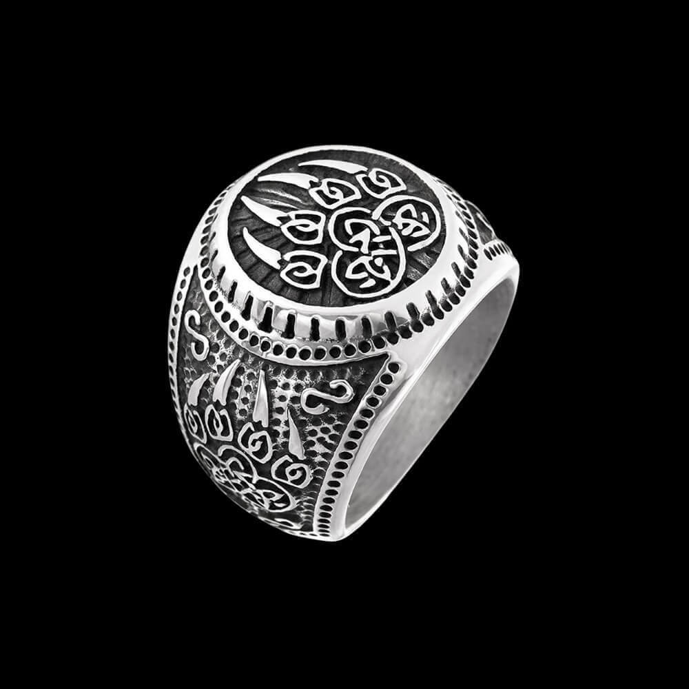 Bear Paw Knotwork Stainless Steel Ring