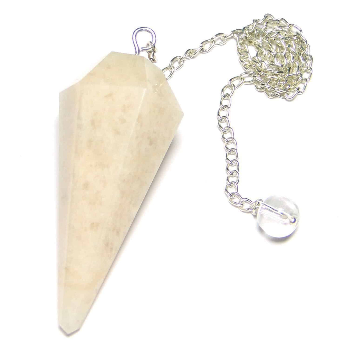 Peach Moonstone Faceted Crystal Pendulum