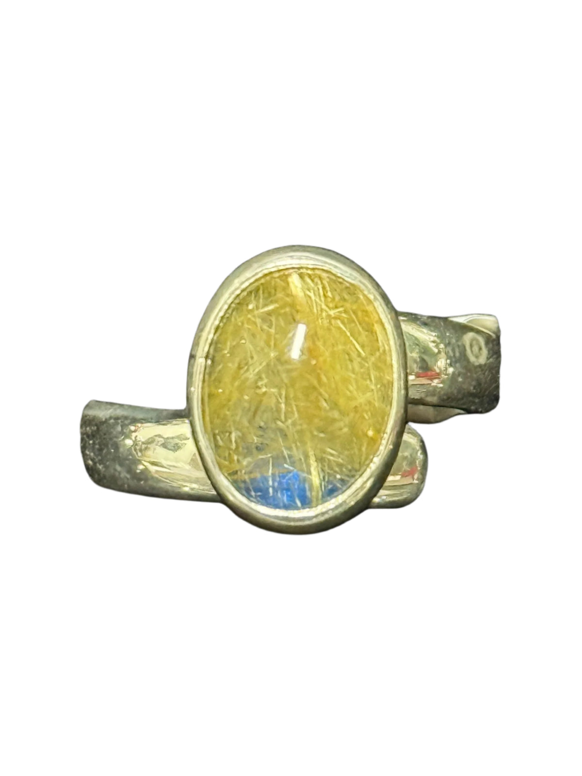 Rutilated Quartz Sterling Silver Ring  Adjustable