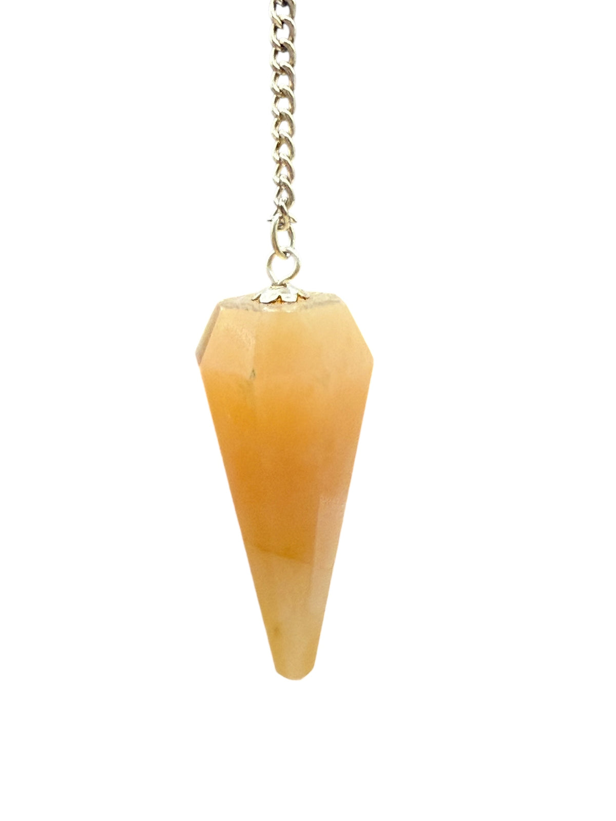 Orange Aventurine Faceted Crystal Pendulum