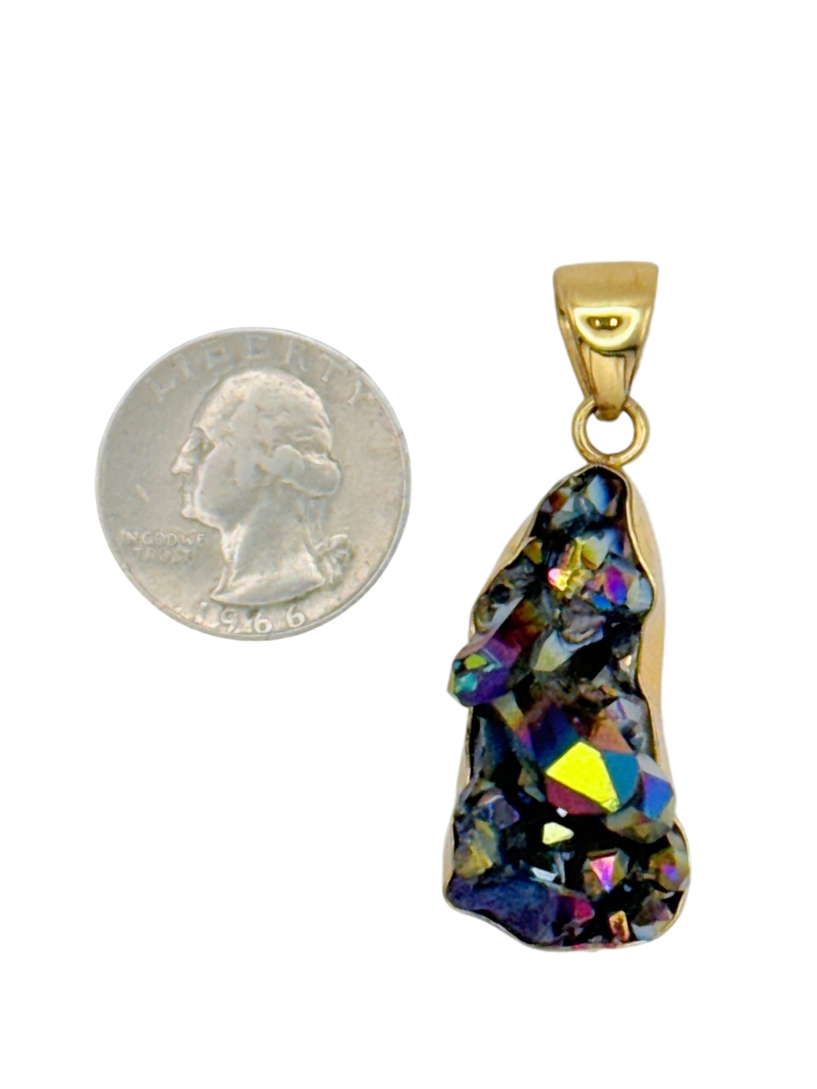 Alchemia Gold Titanium Quartz Pendant