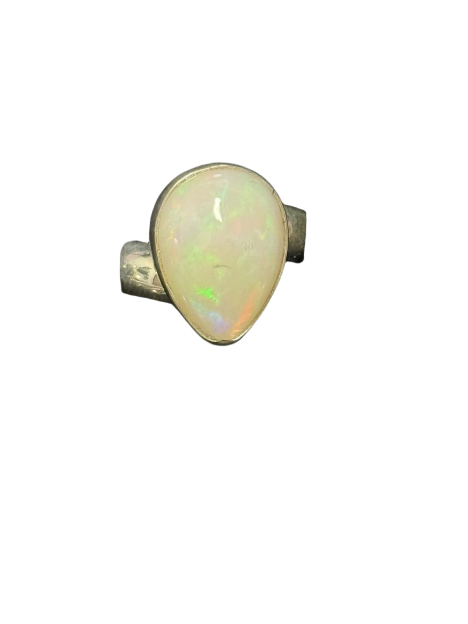Opal Sterling Silver Ring  Adjustable