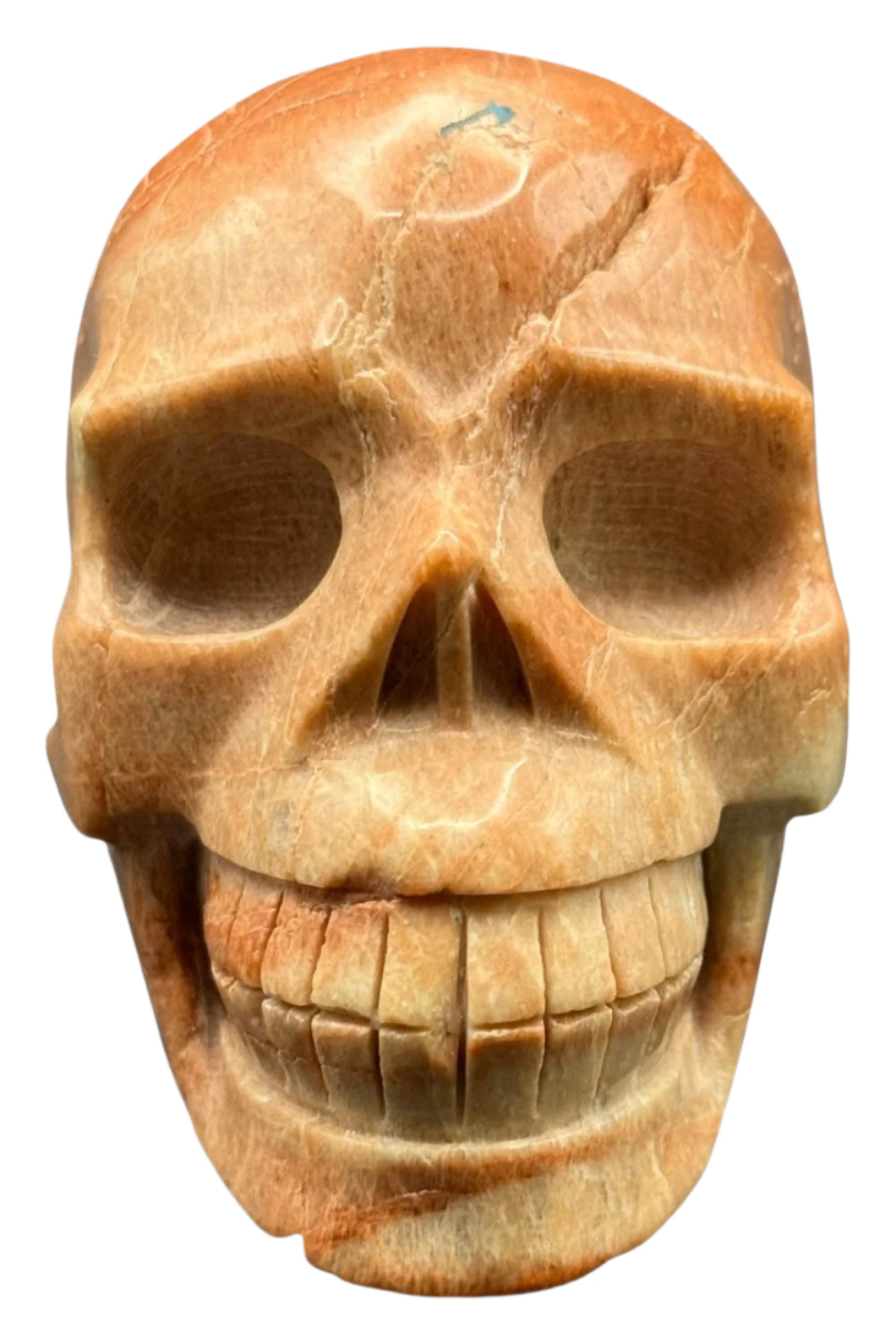 Crystal Skull Peach Moonstone