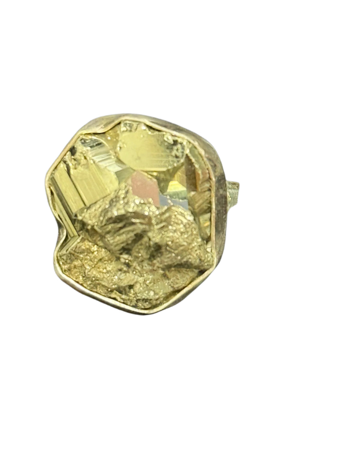 Raw Pyrite Sterling Silver Ring  Adjustable