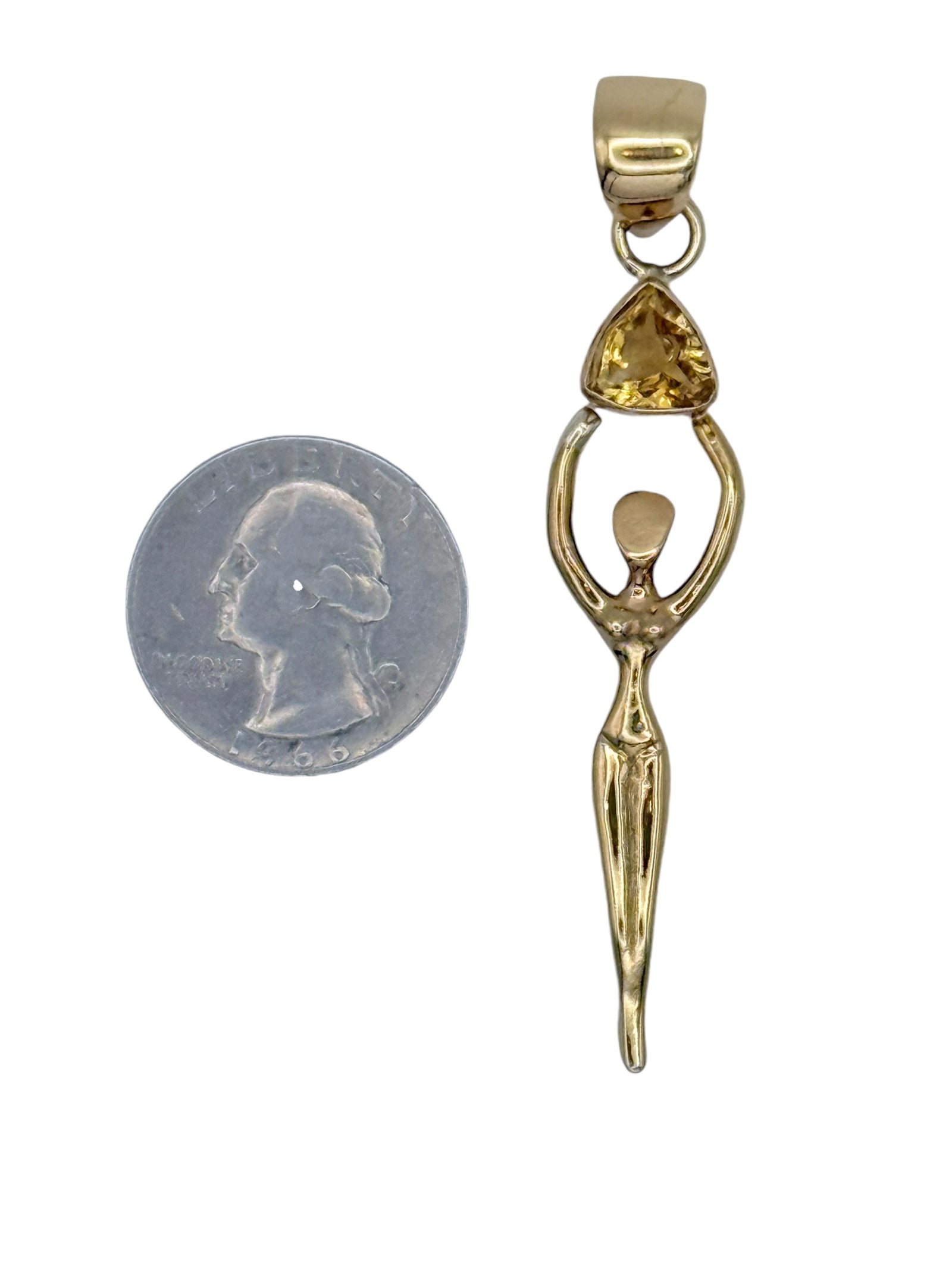 Alchemia Gold Citrine Goddess Pendant