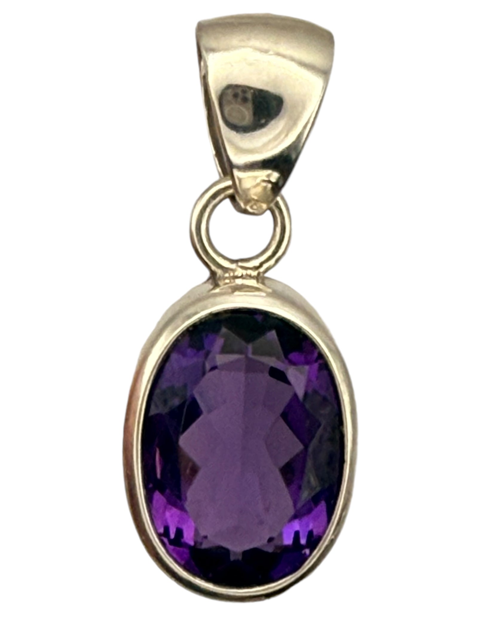 Sterling Silver Faceted Amethyst Pendant