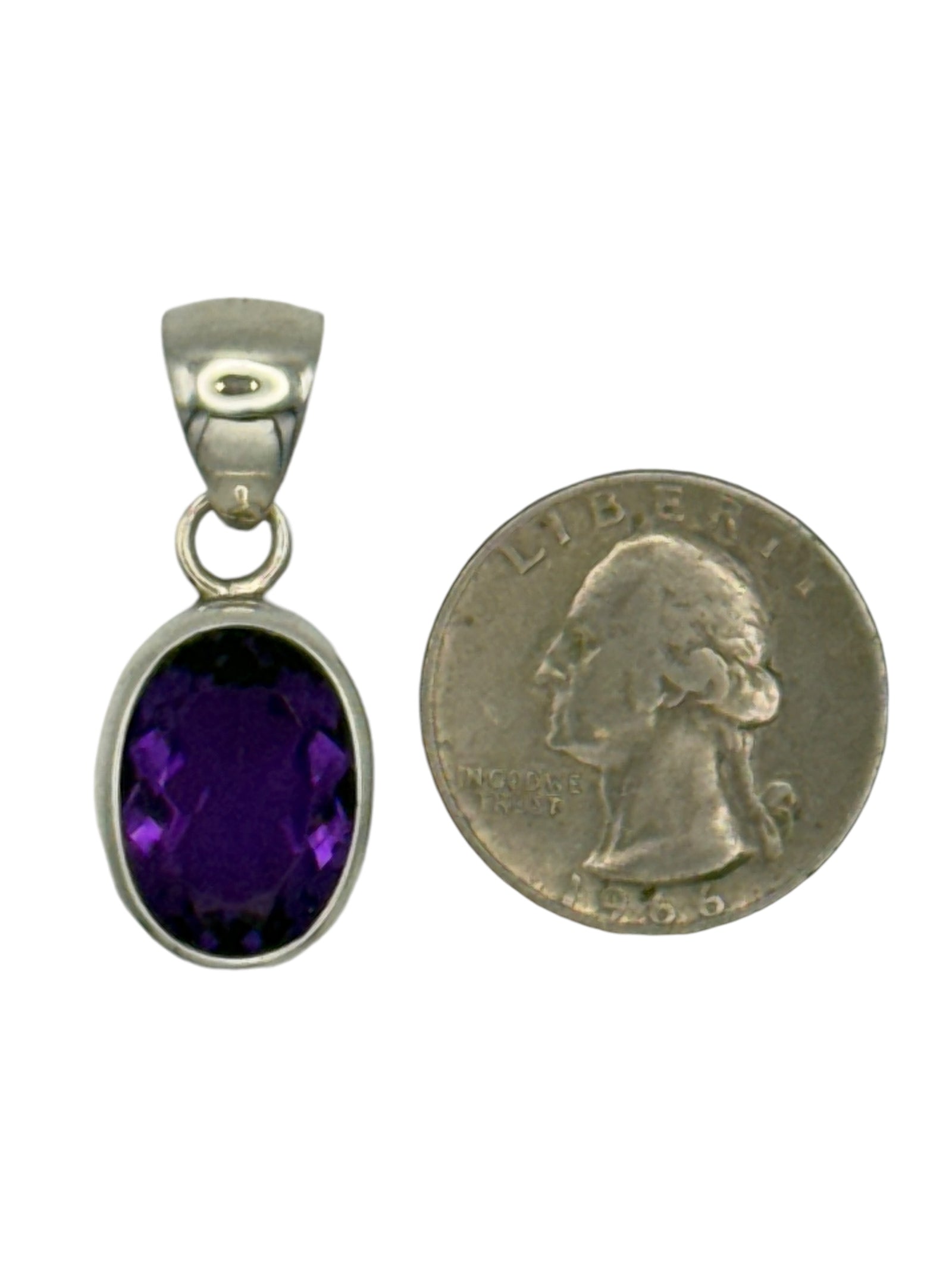 Sterling Silver Faceted Amethyst Pendant