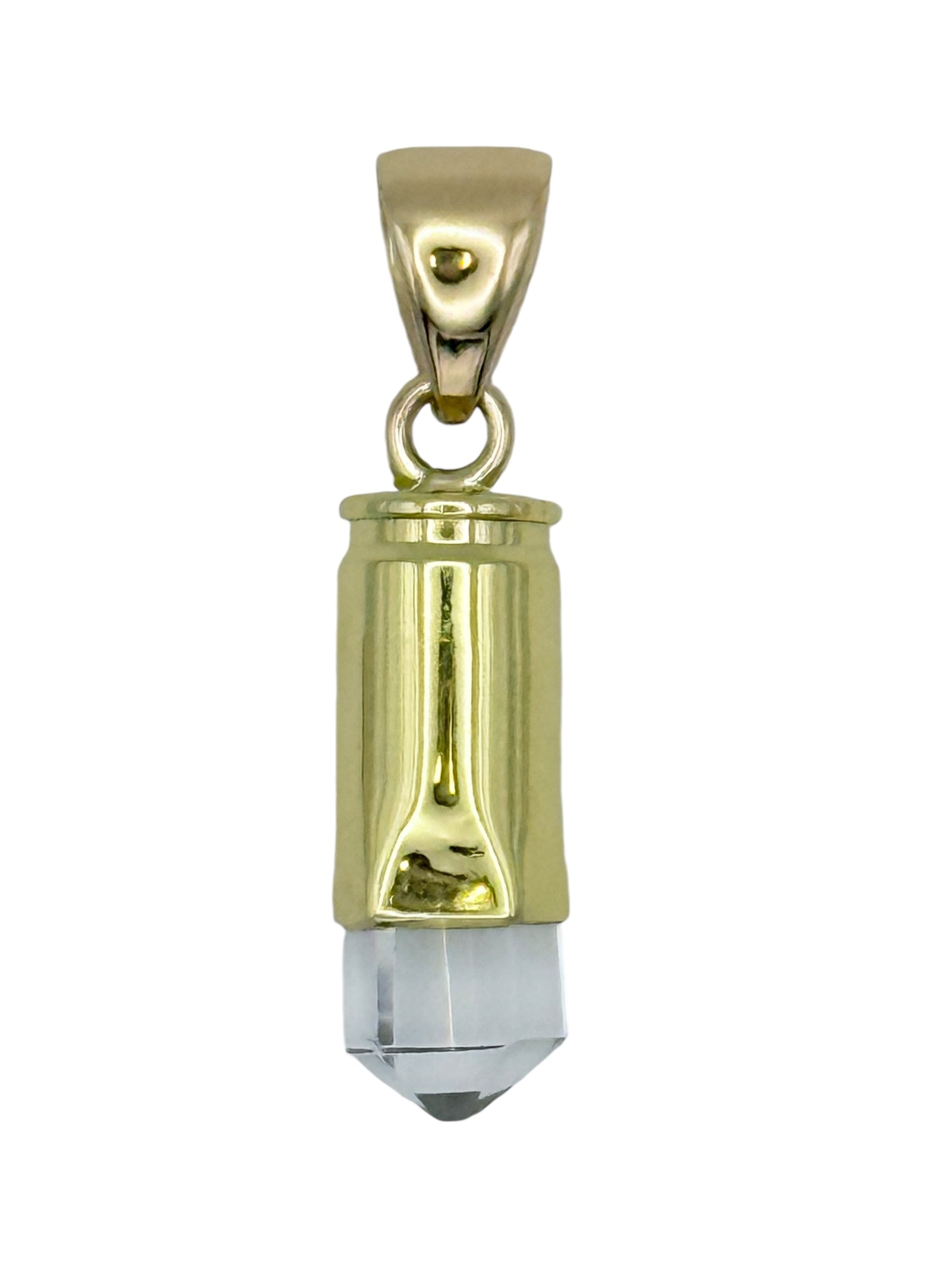 Alchemia Gold Peace Bullet Quartz Point Pendant