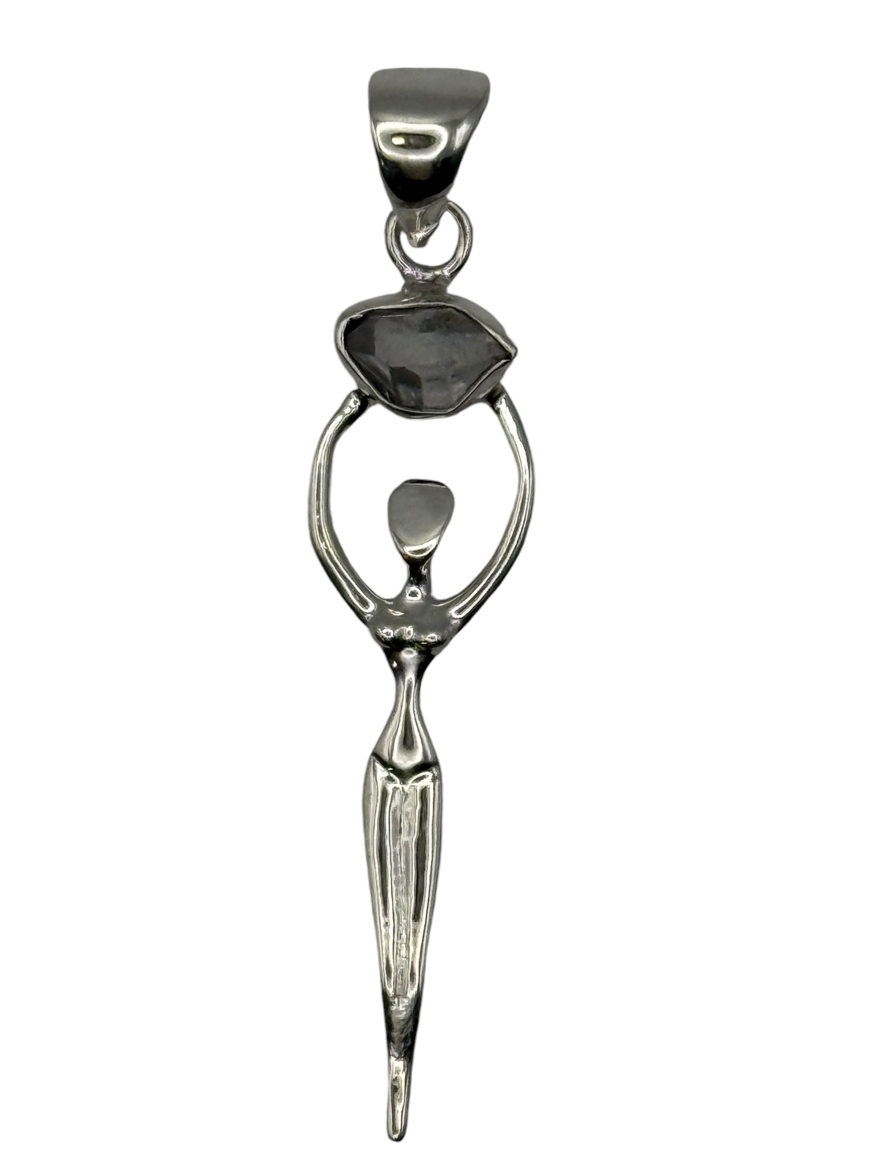 Sterling Silver Herkimer Diamond Goddess Pendant