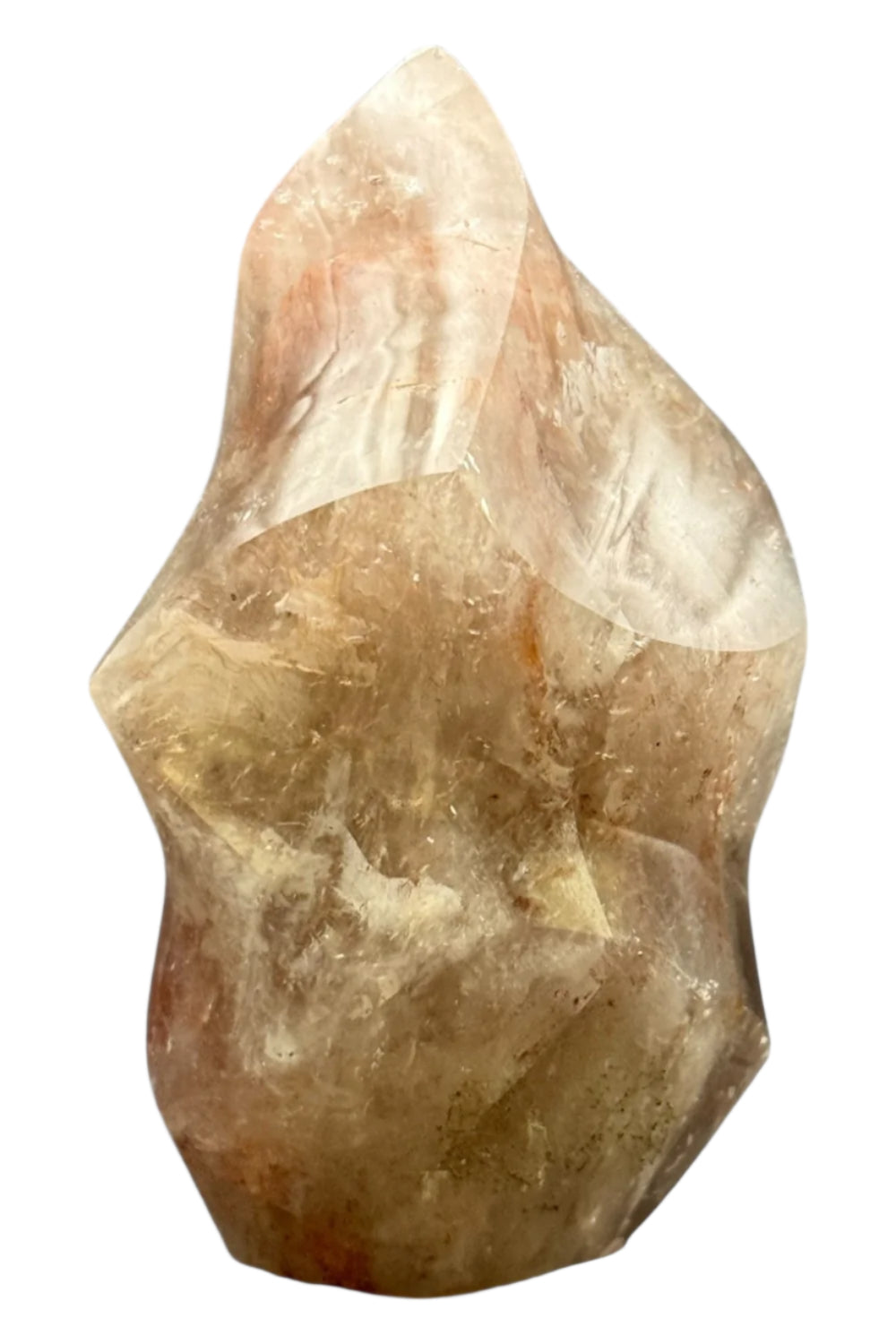 Hematoid Quartz Carved Crystal Flame