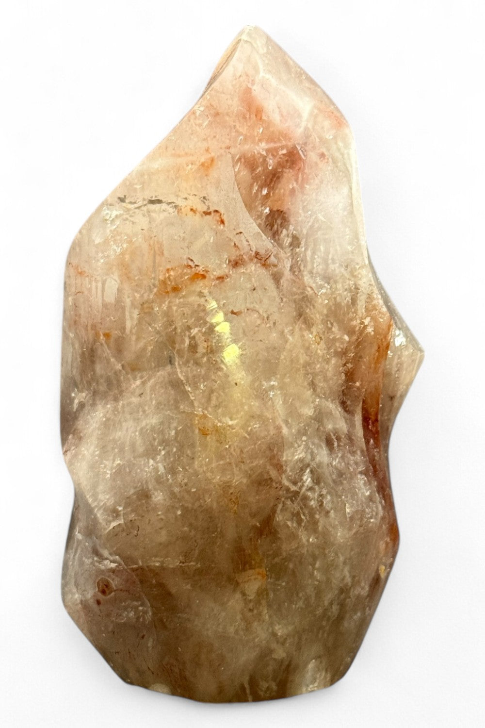 Hematoid Quartz Carved Crystal Flame