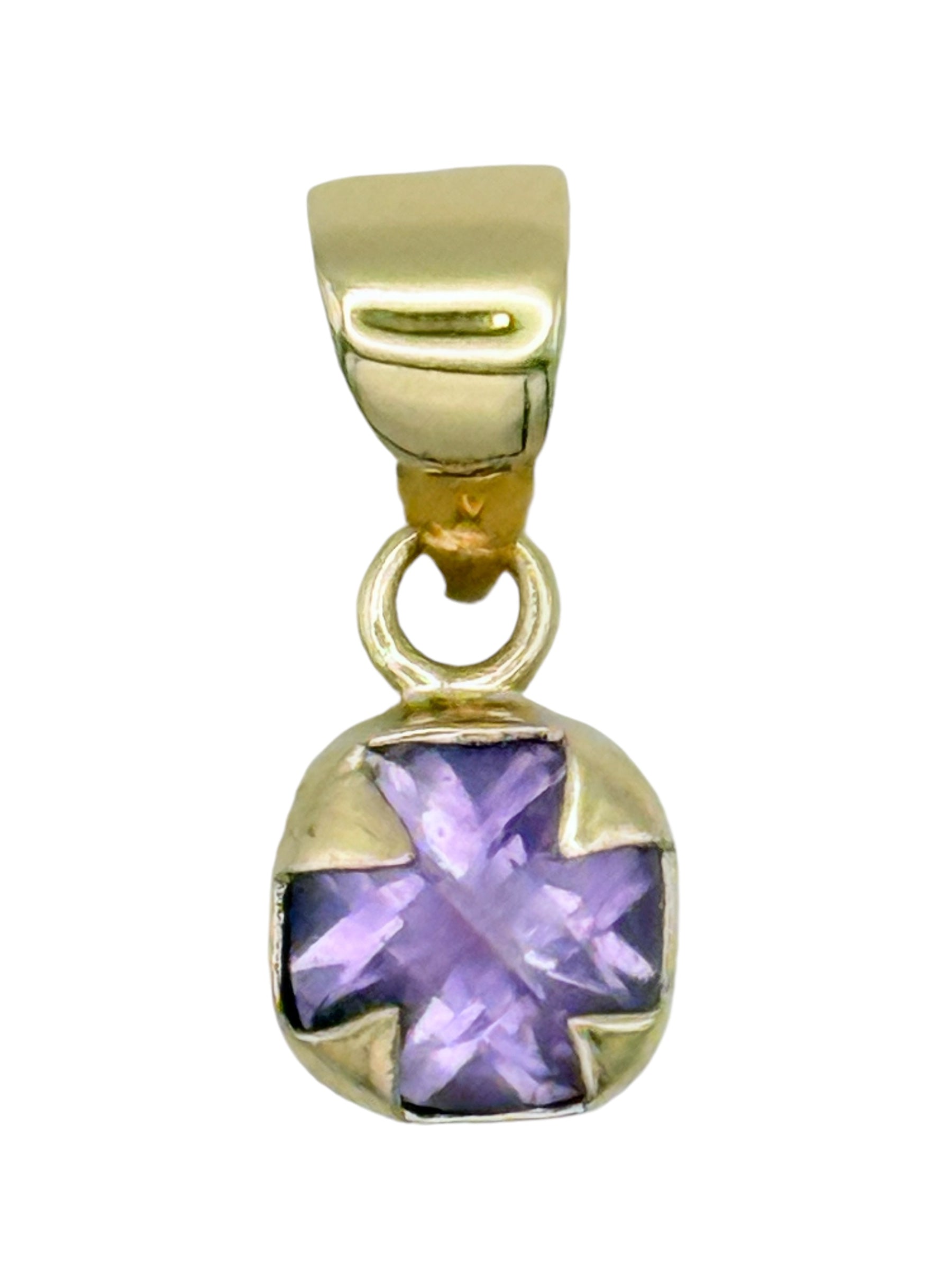Alchemia Gold Faceted Amethyst  Pendant