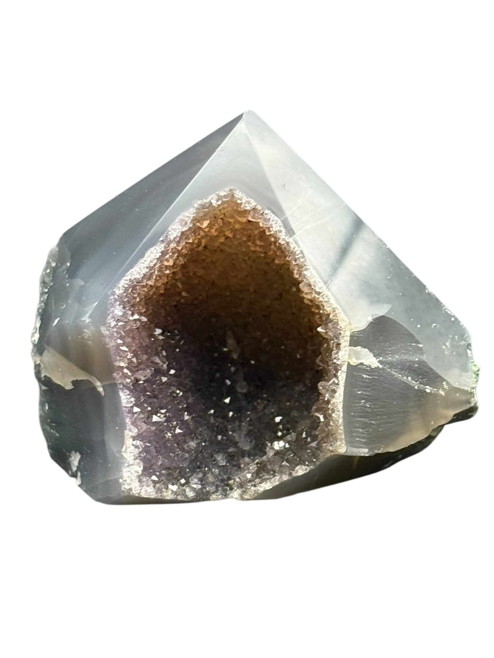 Agate Power Point with Amethyst Druzy