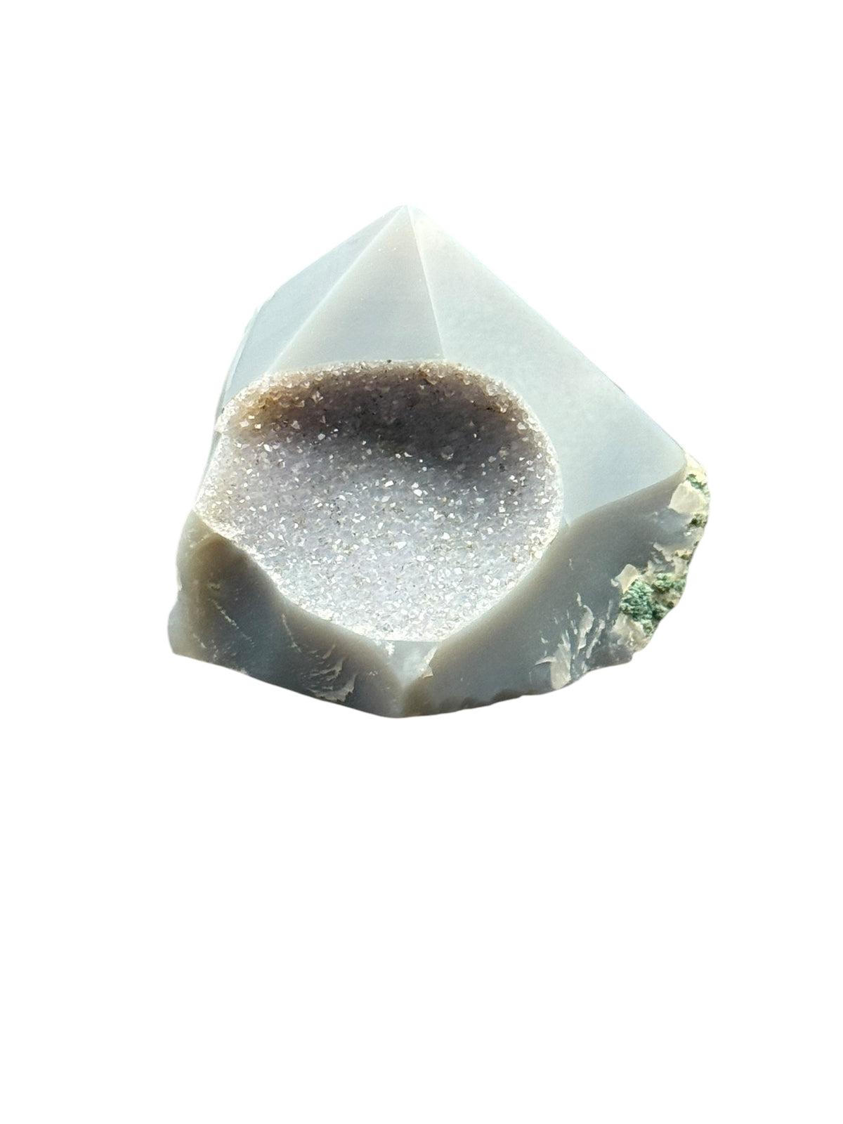 Agate Power Point with Amethyst Druzy