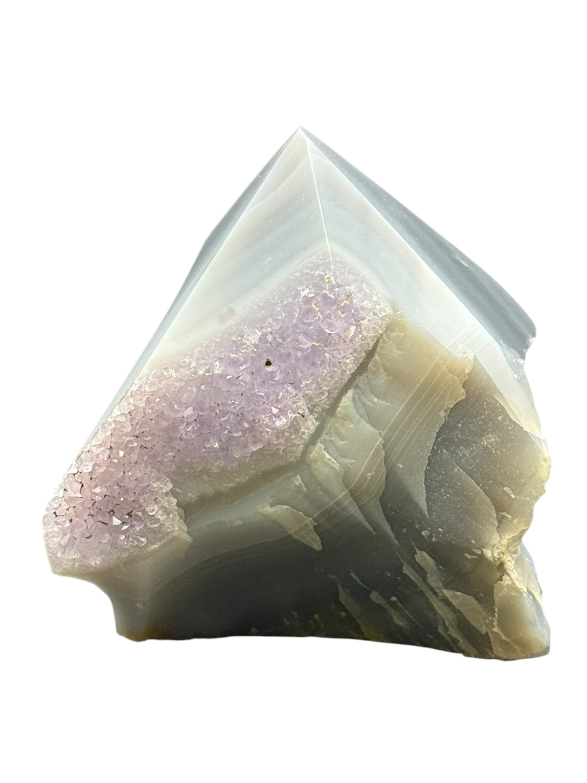 Agate Power Point with Amethyst Druzy